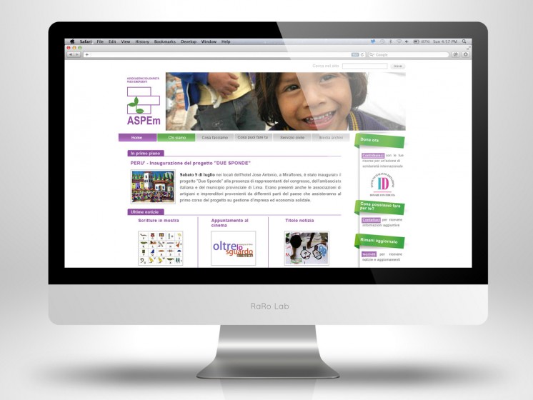 Aspem sito web desktop