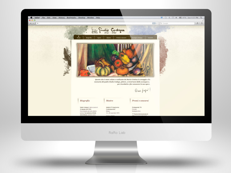 sito web pittore giulio codega