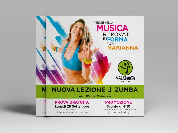 grafica e stampa volantini promozionali Mari Zumba