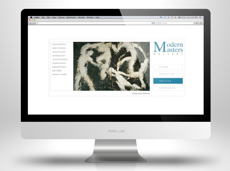 sito web Modern Masters Gallery sezione artisti