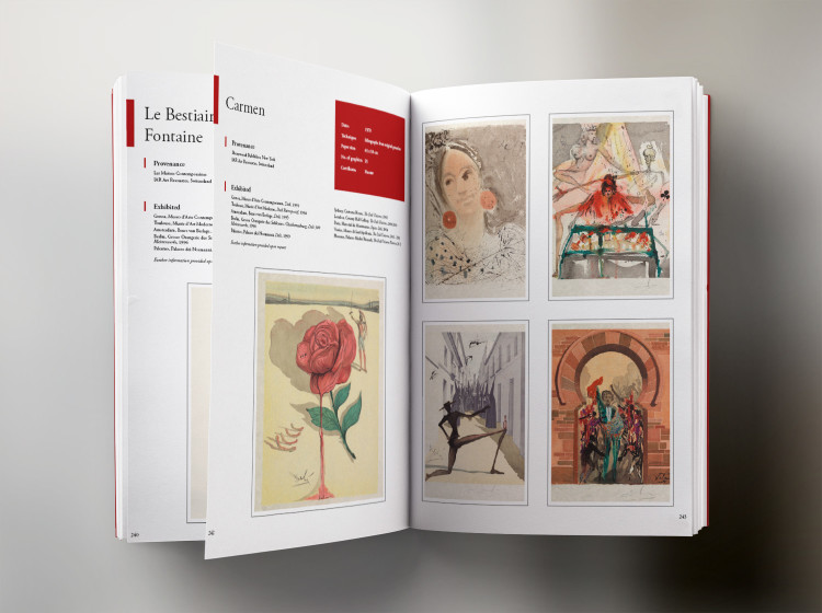 grafica catalogo opere scultoree Dali